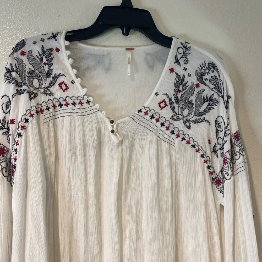 Free People Embroidered Boho Blouse - Picture 3 of 11